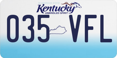 KY license plate 035VFL