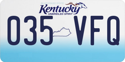 KY license plate 035VFQ