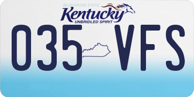 KY license plate 035VFS