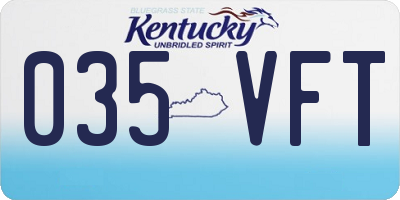 KY license plate 035VFT