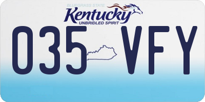 KY license plate 035VFY