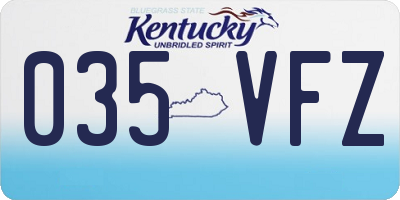 KY license plate 035VFZ