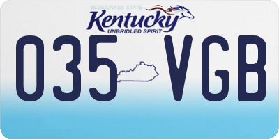 KY license plate 035VGB