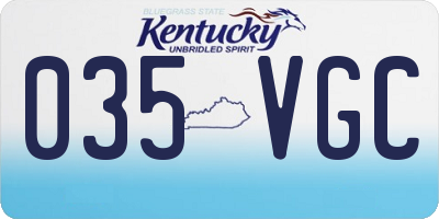 KY license plate 035VGC