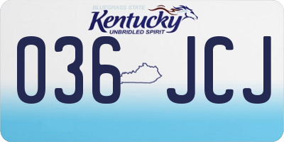 KY license plate 036JCJ