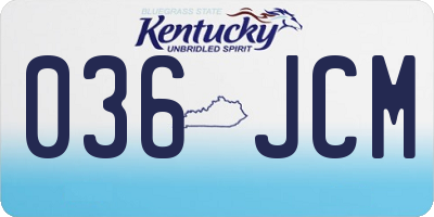 KY license plate 036JCM