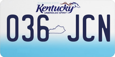 KY license plate 036JCN