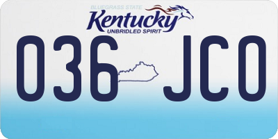 KY license plate 036JCO