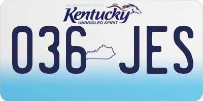KY license plate 036JES