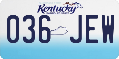 KY license plate 036JEW