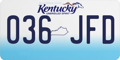 KY license plate 036JFD