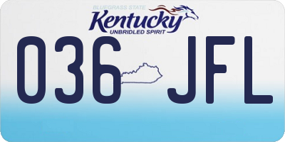 KY license plate 036JFL