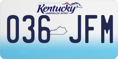 KY license plate 036JFM