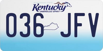 KY license plate 036JFV