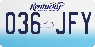 KY license plate 036JFY