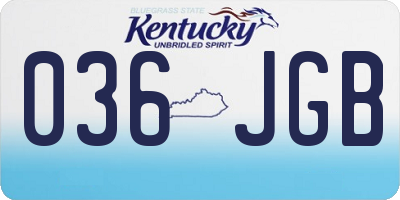 KY license plate 036JGB