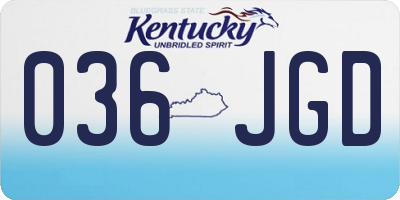 KY license plate 036JGD