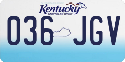KY license plate 036JGV