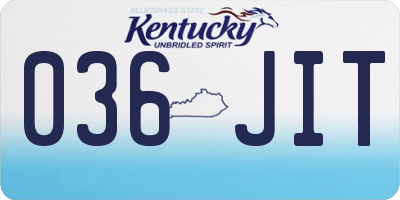 KY license plate 036JIT