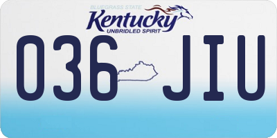 KY license plate 036JIU