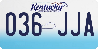 KY license plate 036JJA