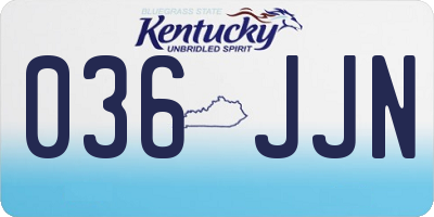 KY license plate 036JJN