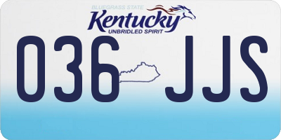 KY license plate 036JJS