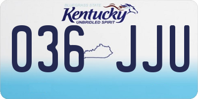 KY license plate 036JJU