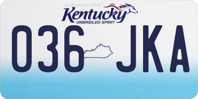 KY license plate 036JKA