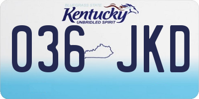 KY license plate 036JKD