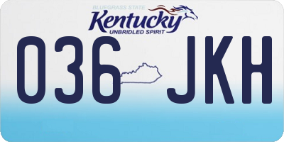 KY license plate 036JKH