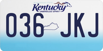 KY license plate 036JKJ