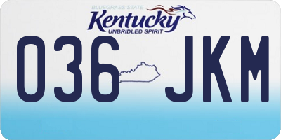 KY license plate 036JKM