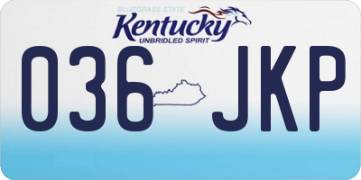 KY license plate 036JKP