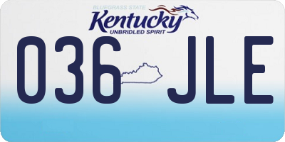 KY license plate 036JLE