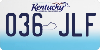 KY license plate 036JLF