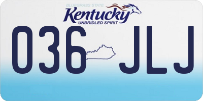 KY license plate 036JLJ