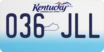 KY license plate 036JLL