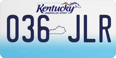 KY license plate 036JLR