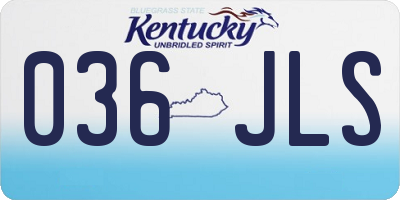 KY license plate 036JLS