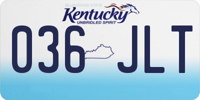 KY license plate 036JLT