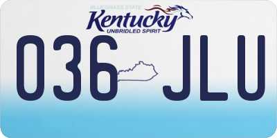 KY license plate 036JLU