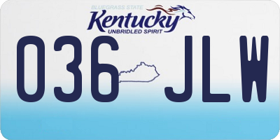 KY license plate 036JLW