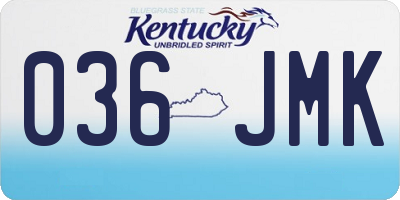 KY license plate 036JMK