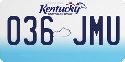 KY license plate 036JMU