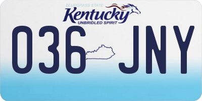 KY license plate 036JNY