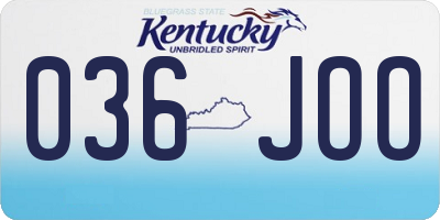 KY license plate 036JOO