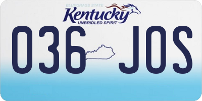 KY license plate 036JOS