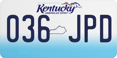 KY license plate 036JPD
