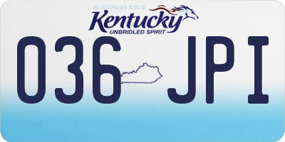 KY license plate 036JPI